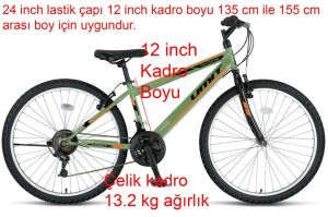 Ümit Colorado 24 Jant Dağ Bisikleti 2401 (135 ile 155 cm arası boy) Olive Green Turuncu