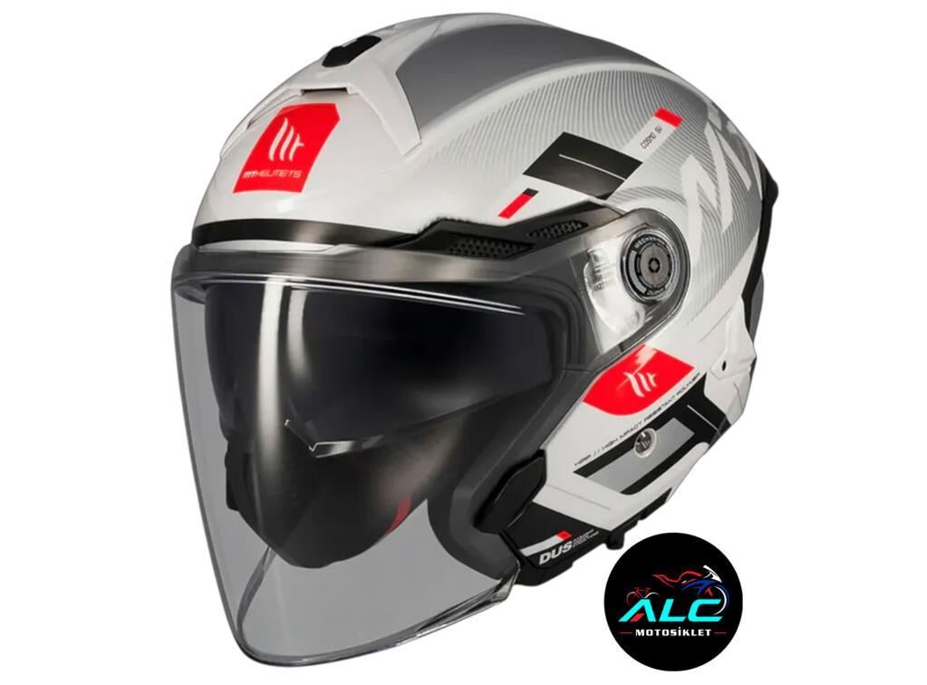 MT Helmets Cosmo SV  Silence  Motosiklet Açık Kask ECE 22.06 ve DOT sertifikalı Alc Motosiklet Beyaz Gri - XLARGE