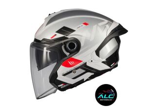 MT Helmets Cosmo SV  Silence  Motosiklet Açık Kask ECE 22.06 ve DOT sertifikalı Alc Motosiklet Beyaz Gri - XLARGE