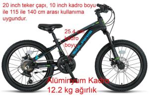 Ümit Solaris 20 Jant Disk Fren Vitesli Çocuk Bisikleti 2051 (115 / 140 cm arası boy) Siyah Mavi