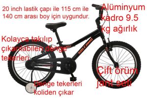 Salcano Wolf 20 Jant Hafif Çocuk Bisikleti (115-140 cm Boy) Siyah Turuncu