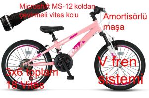 Ümit Luna 20 Jant Kız Çocuk Bisikleti 2069 (120-140 cm arası boy) Toz Pembe