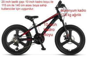 Ümit Accrue 2D 20 Jant 21 Vites Mekanik Disk Fren Dağ Bisikleti 2056 (115 ile 140 cm arası boy) Siyah Kırmızı