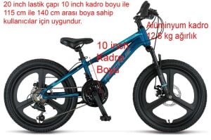 Ümit Accrue 2D 20 Jant 21 Vites Mekanik Disk Fren Dağ Bisikleti 2056 (115 ile 140 cm arası boy) Indigo Mavi