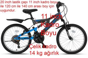 Ümit Blackmount 20 Jant Çift Amortisörlü Çocuk Bisikleti 2030 (120-140 cm arası boy) Antrasit Mavi