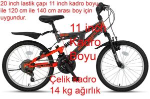 Ümit Blackmount 20 Jant Çift Amortisörlü Çocuk Bisikleti 2030 (120-140 cm arası boy) Antrasit Turuncu