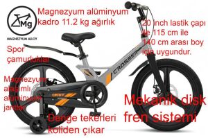 Ümit Crosser 2d 20 Jant Disk Fren Erkek Çocuk Bisikleti 2017 (115 ile 140 cm arası boy) Nardo Gri Turuncu