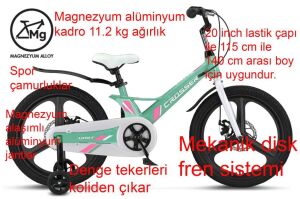 Ümit Crosser 2d 20 Jant Disk Fren Kız Çocuk Bisikleti 2018 (115 ile 140 cm arası boy) Mint Pembe