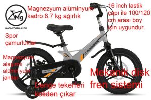 Ümit Crosser 2D 16 Jant Disk Fren Erkek Çocuk Bisikleti 1617 (100 ile 120 cm arası boy) Nardo Gri Turuncu
