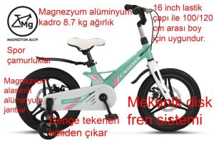 Ümit Crosser 2D 16 Jant Disk Fren Kız Çocuk Bisikleti 1618 (100 ile 120 cm arası boy) Mint Pembe