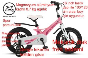 Ümit Crosser 2D 16 Jant Disk Fren Kız Çocuk Bisikleti 1618 (100 ile 120 cm arası boy) AÇIK PEMBE