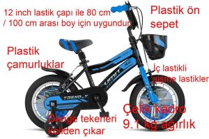 Ümit Trend-Y 12 Jant Erkek Çocuk Bisikleti 1202 (80-100 cm arası boy) Siyah Mavi