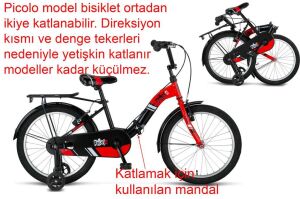 Ümit Picolo 20 Jant Katlanır Çocuk Bisikleti 2019 (115 ile 140 cm arası  boy) Siyah Kırmızı