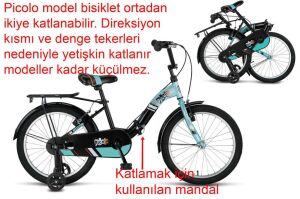 Ümit Picolo 20 Jant Katlanır Çocuk Bisikleti 2019 (115 ile 140 cm arası  boy) Siyah Turkuaz