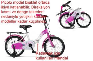 Ümit Picolo 16 Jant Katlanır Çocuk Bisikleti 1619 (100 ile 120 cm arası  boy) Beyaz Pembe