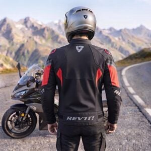Revit Fortuna Air Erkek Yazlık Motosiklet Montu Aa Sertifikalı Ce Korumalı Alc Motosiklet Siyah Kırmızı - LARGE