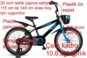Ümit Faster 20 Jant Erkek Çocuk Bisikleti 2021 (115-140 cm arası boy) Siyah Mavi