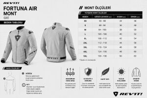 Revit Fortuna Air Erkek Yazlık Motosiklet Montu Aa Sertifikalı Ce Korumalı Alc Motosiklet GRI - LARGE