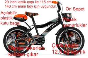 Ümit Tiger 20 Jant Erkek Çocuk Bisikleti 2045 (115-140 cm arası boy) Siyah Turuncu