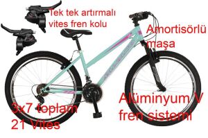 Salcano Lily 26 Jant 16 Kadro Kadın Bisikleti (155 cm ve üstü boy) Turkuaz Mor