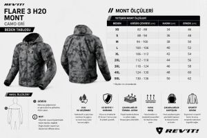 Revit Flare 3 H2O Erkek 4 Mevsim Motosiklet Montu Aa Sertifikalı Ce Korumalı Alc Motosiklet Koyu Gri - MEDIUM