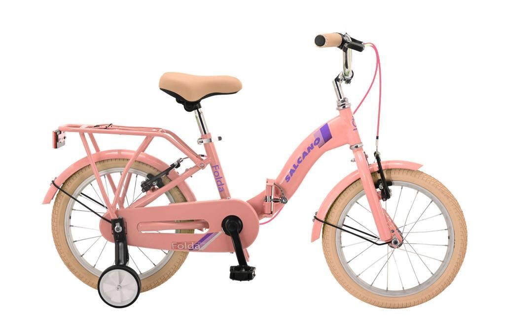 Salcano Flyer 16 Folda Katlanabilir Çoçuk Bisikleti (105/120 cm arası boy) Pudra Pembe