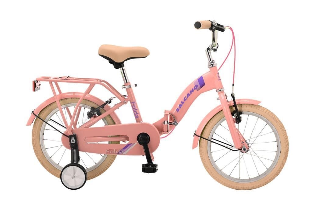 Salcano Flyer 16 Folda Katlanabilir Çoçuk Bisikleti (105/120 cm arası boy) Pudra Pembe