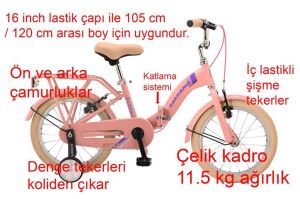 Salcano Flyer 16 Folda Katlanabilir Çoçuk Bisikleti (105/120 cm arası boy) Pudra Pembe