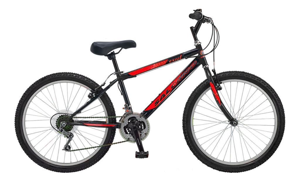 SALCANO EXCEL 24 Pabuç Fren Dağ Bisikleti (140 cm üstü boy) Siyah Kırmızı