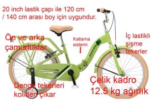 Salcano Flyer 20 Folda Katlanabilir Çoçuk Bisikleti (120 ile140 cm arası boy) Fıstık Yeşil