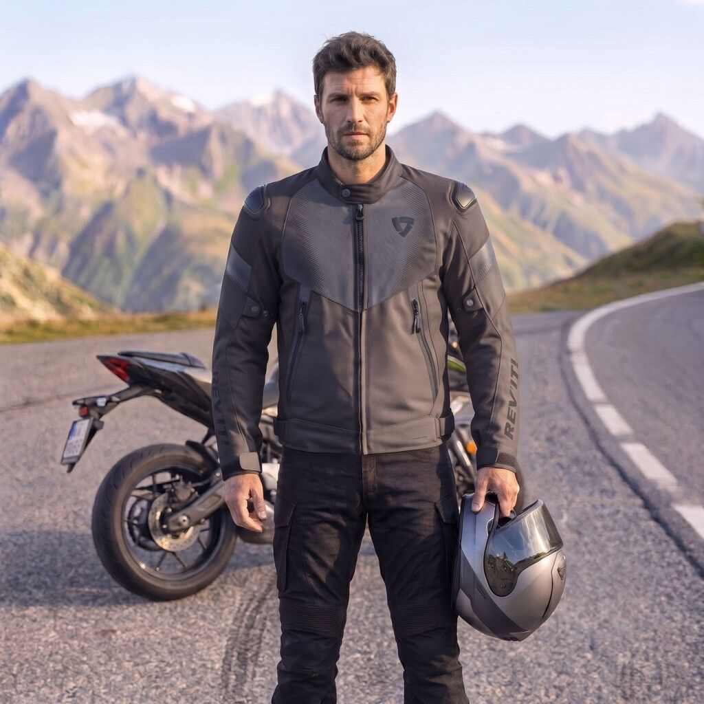 Revit Control H2O Su Geçirmez Motosiklet Montu Aa Sertifikalı Ce Korumalı Alc Motosiklet Gri Siyah - MEDIUM