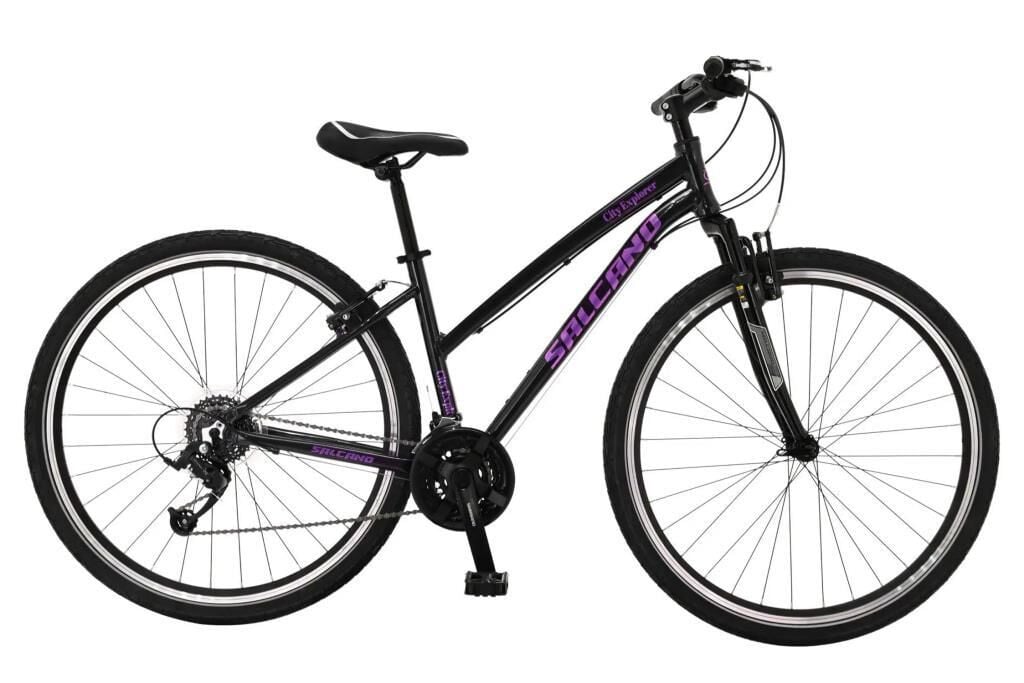 Salcano City Explorer V Unisex 24 Vites Şehir Bisikleti (160 Cm Üstü Boy) Siyah Mor
