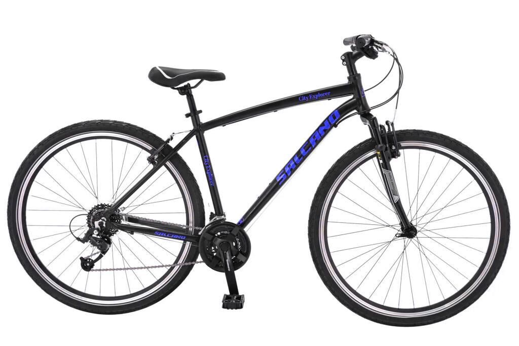 Salcano City Explorer V 24 Vites Şehir Bisikleti (170 Cm Üstü Boy) Siyah Mavi