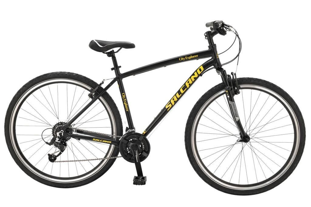 Salcano City Explorer V 24 Vites Şehir Bisikleti (170 Cm Üstü Boy) Siyah Sarı