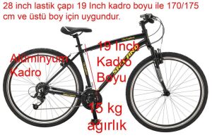 Salcano City Explorer V 24 Vites Şehir Bisikleti (170 Cm Üstü Boy) Siyah Sarı