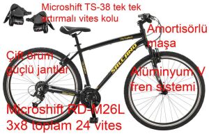 Salcano City Explorer V 24 Vites Şehir Bisikleti (170 Cm Üstü Boy) Siyah Sarı