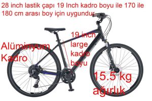 Salcano City Sport 700 2x9 Cues Sistem Şehir Bisikleti 19 Kadro (170 ile 180 cm arası boy) Siyah Mavi