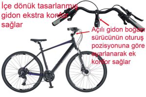 Salcano City Sport 700 2x9 Cues Sistem Şehir Bisikleti 19 Kadro (170 ile 180 cm arası boy) Siyah Mavi
