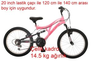Salcano Helen 20 Jant Vitesli Kız Çocuk Bisikleti (120 cm ile  145 cm arası boy) Pudra Pembe