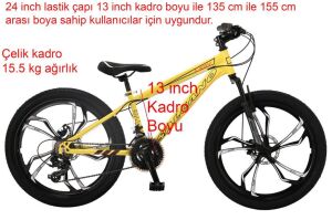 Salcano Lion  24 MD13 Mono Disk Fren Bisiklet (135 ile 155cm arası boy) Sarı Siyah