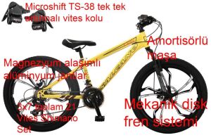Salcano Lion  24 MD13 Mono Disk Fren Bisiklet (135 ile 155cm arası boy) Sarı Siyah