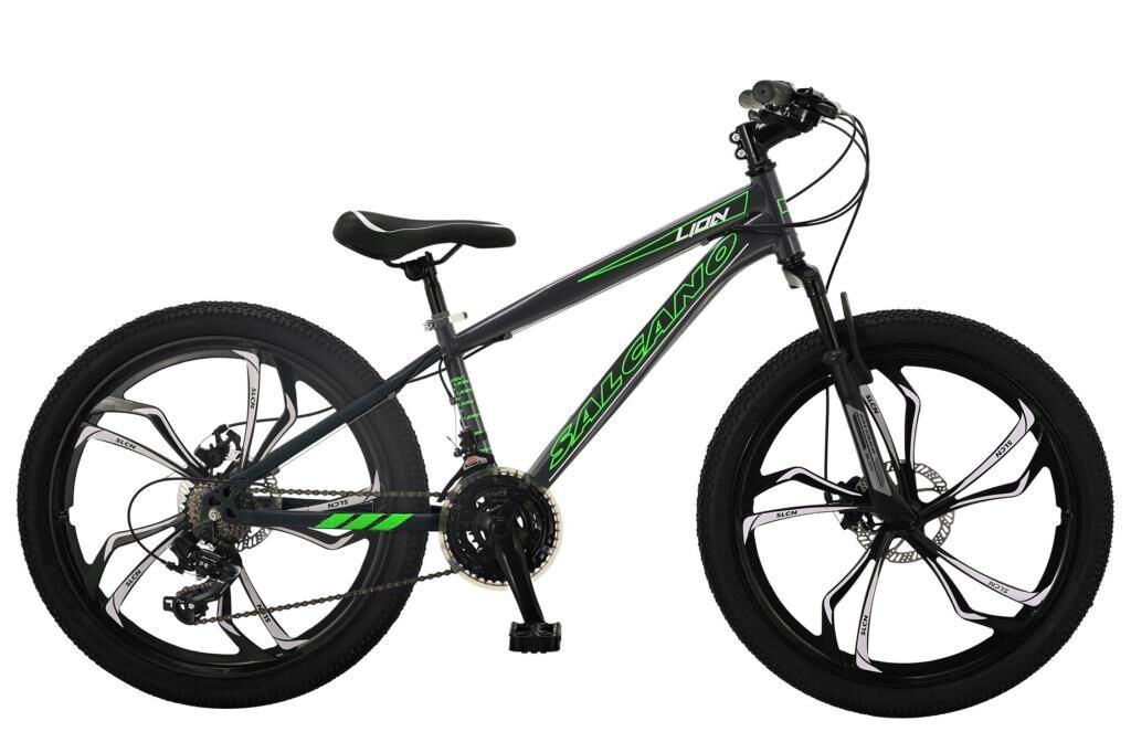 Salcano Lion  24 MD13 Mono Disk Fren Bisiklet (135 ile 155cm arası boy) Siyah Yeşil