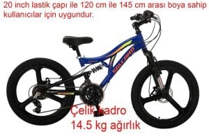Salcano Nova 20 Jant Disk Fren Çocuk Bisikleti (120 ile 145 cm arası boy) Lacivert Turuncu