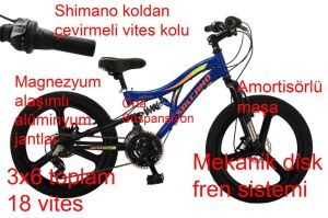 Salcano Nova 20 Jant Disk Fren Çocuk Bisikleti (120 ile 145 cm arası boy) Lacivert Turuncu
