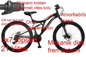 Salcano Nova 26MD Disk Fren Çift Amortisörlü Bisiklet (160 cm üstü boy) Siyah Gri Kırmızı