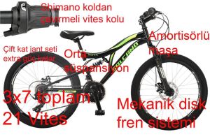 Salcano Nova 26MD Disk Fren Çift Amortisörlü Bisiklet (160 cm üstü boy) Siyah Sarı Yeşil