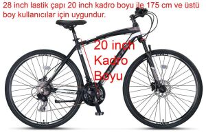 Ümit Magnetic HYD 20 Kadro 21 Vites Hidrolik Fren Şehir Bisikleti 2861 (175cm üstü boy) Siyah Beyaz