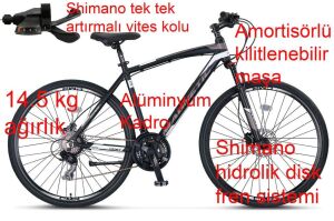 Ümit Magnetic HYD 20 Kadro 21 Vites Hidrolik Fren Şehir Bisikleti 2861 (175cm üstü boy) Siyah Beyaz