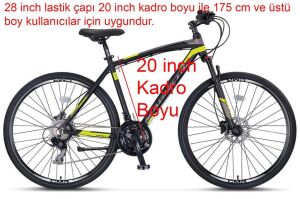 Ümit Magnetic HYD 20 Kadro 21 Vites Hidrolik Fren Şehir Bisikleti 2861 (175cm üstü boy) Siyah Lime