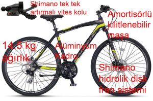 Ümit Magnetic HYD 20 Kadro 21 Vites Hidrolik Fren Şehir Bisikleti 2861 (175cm üstü boy) Siyah Lime
